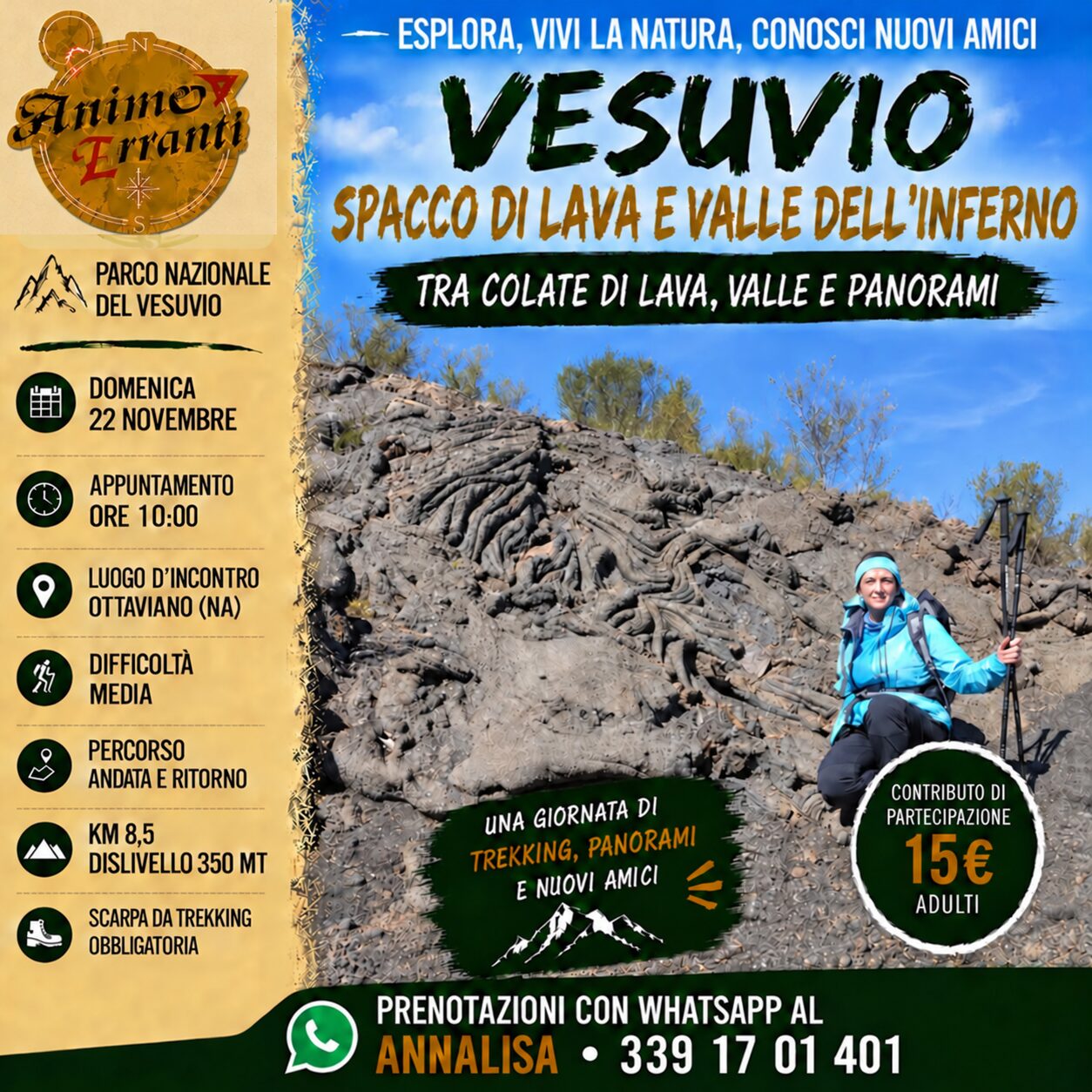 Locandina Vesuvio Spacco di lava e Valle dell’Inferno – 22 novembre 2026